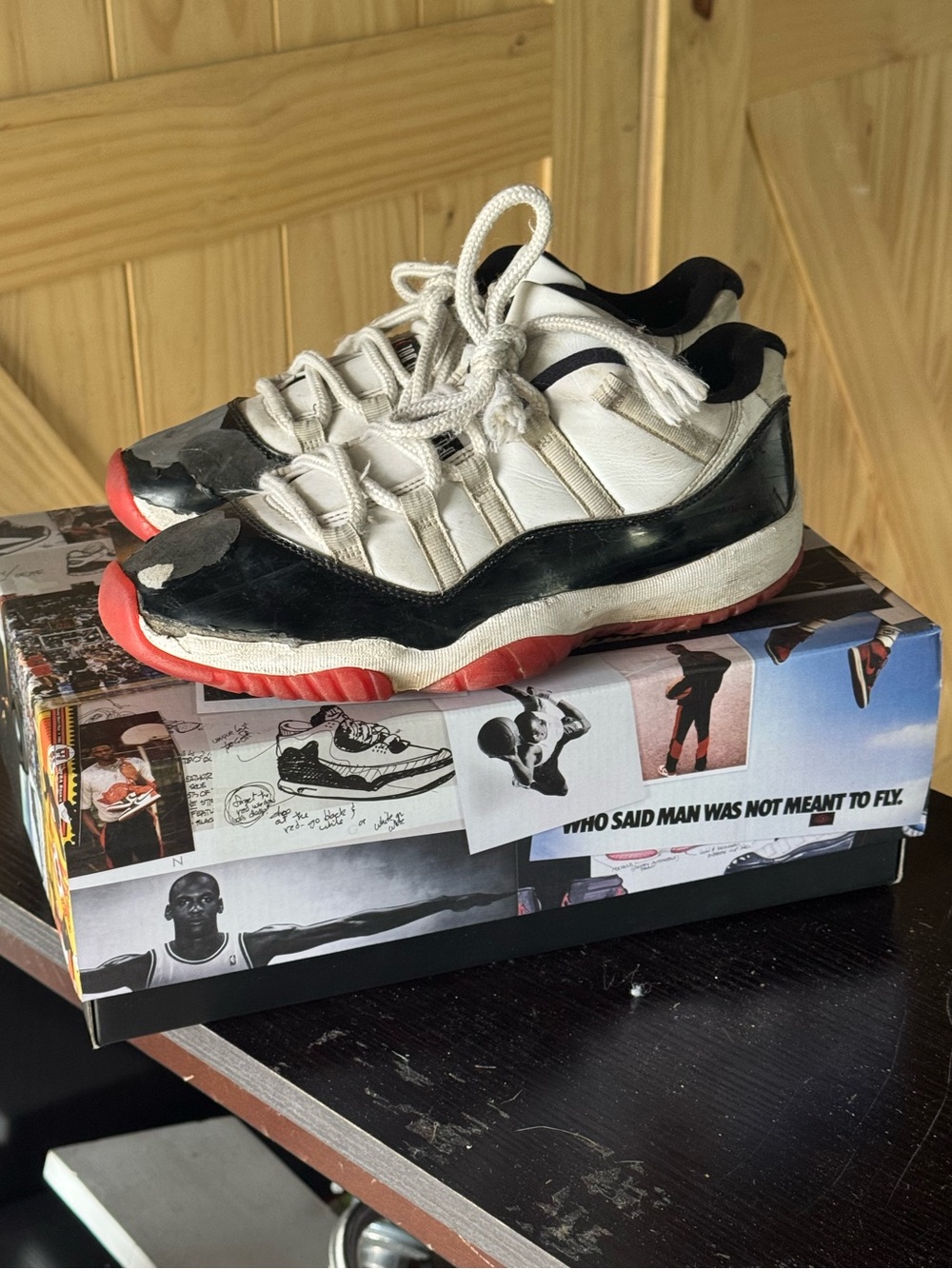 Air Jordan 11 Low Concord Bred Black Red White Sneakers